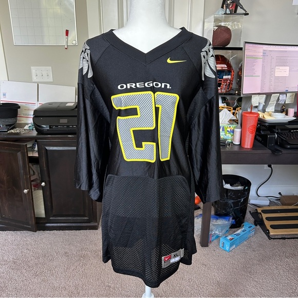 Nike Oregon Ducks LaMichael James #21 Black Yellow Authentic Jersey Size XL - Picture 3 of 11